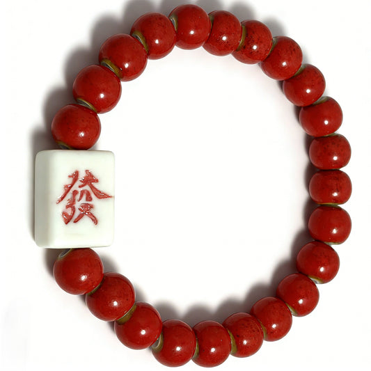 FA character ceramic bracelet red 8mm, side view
