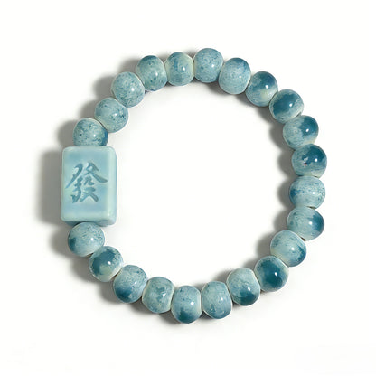 FA character ceramic bracelet blue 8mm, side view