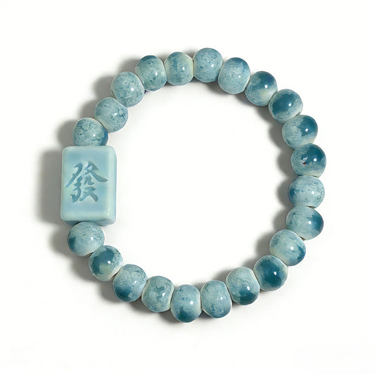 FA character ceramic bracelet blue 8mm, side view