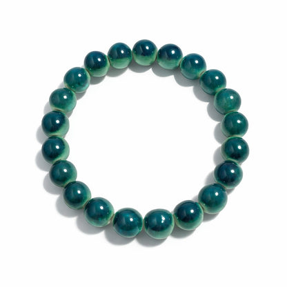 forest green ceramic bracelet 10mm, front view