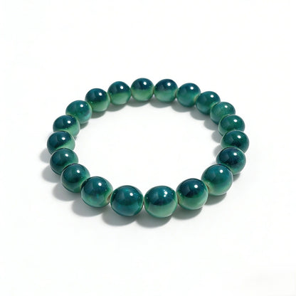 forest green ceramic bracelet 10mm, side view