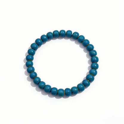 sky blue ceramic bracelet solid 6mm, front view